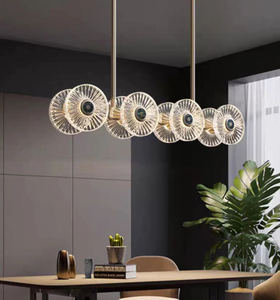 Modern Light Luxury Creative Round Acrylic Pendant Chandelier for Living/Dining Room/Bedroom