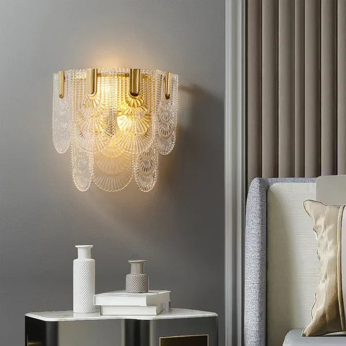 Nordic Light Luxury Patterned Glass Wall Lamp