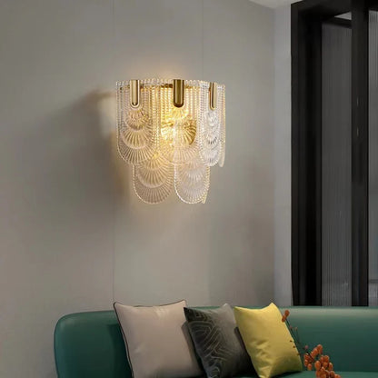 Nordic Light Luxury Patterned Glass Wall Lamp