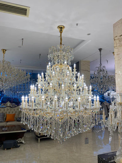 Extra Large Multi-tiered Candle Light Crystal Chandelier for Hotel/Restaurant