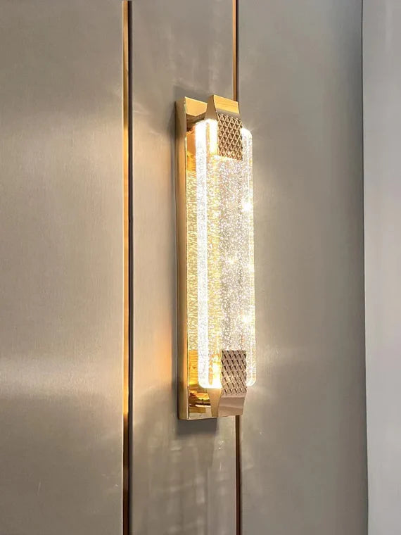 Modern Light Luxury Designer Starburst Clear Seedy Glass Wall Light for Entryway/Dining Room/Bedside