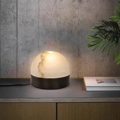 Designer Model Simple Hemispherical Natural Marble Decorative Table Lamp for Bedside Table/Study Desk