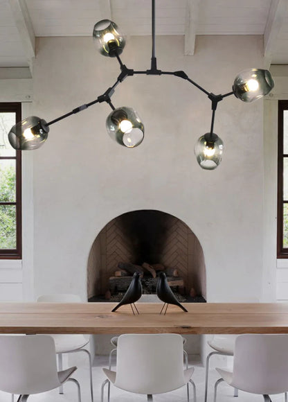 Extra Large Industrial Fashion Branch Multiple Glass Pendant Chandelier for Living/Dining Room