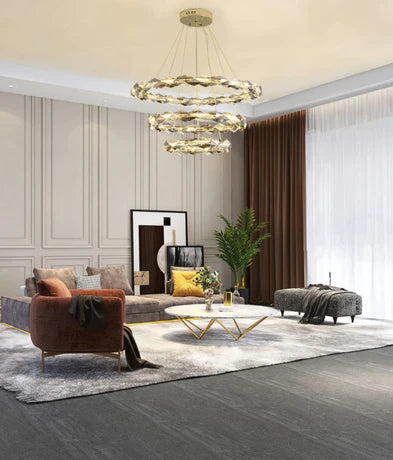 Modern Art Tiered Crystal Wreth Pendant Chandelier for Living/Dining Room/Bedroom