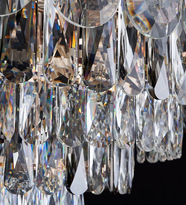 Oversized Transparent Crystal Tiered Chandelier Suit for Living/Dining Room/Bedroom