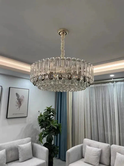 Oversized Transparent Crystal Tiered Chandelier Suit for Living/Dining Room/Bedroom