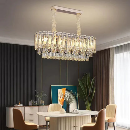 Oversized Transparent Crystal Tiered Chandelier Suit for Living/Dining Room/Bedroom