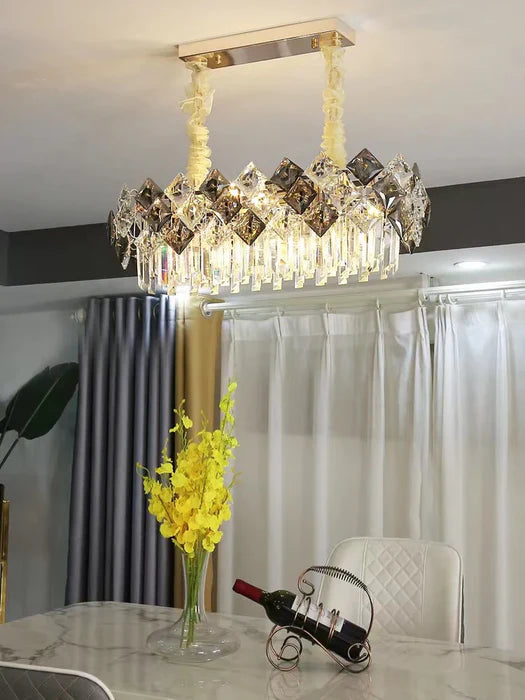 Modern Luxury Tiered Transparent Crystal Chandelier Suit for Living/Dining Room/Bedroom