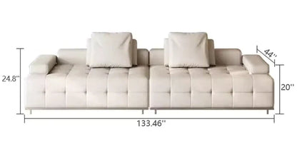 Luxury Leather Straight Sectional Sofa for Villa