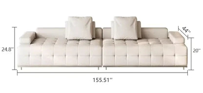 Luxury Leather Straight Sectional Sofa for Villa