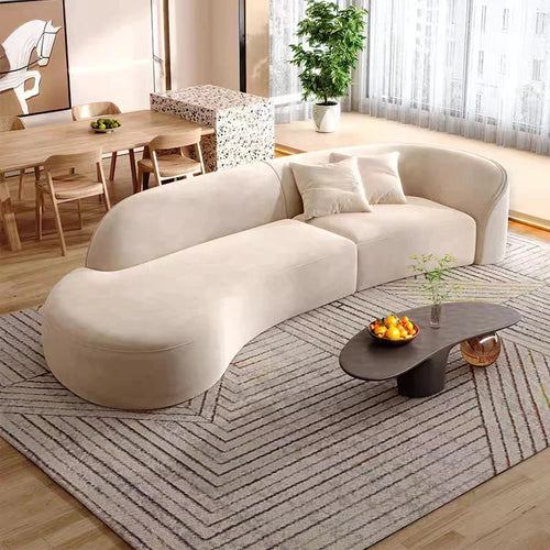 Curved Upholstered Sofa for Living Room