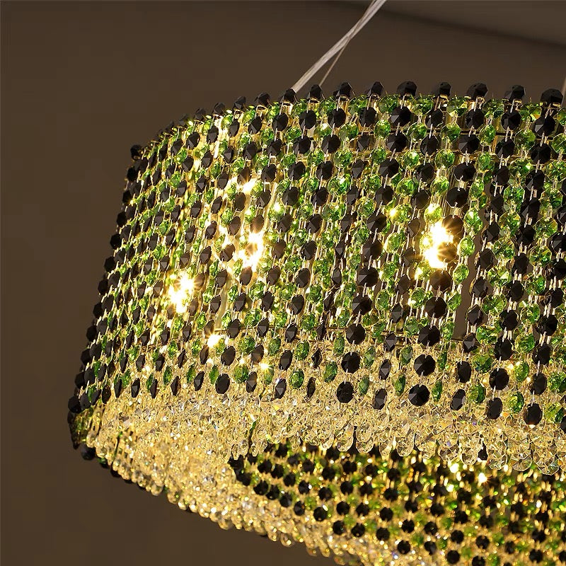 Italian Modern Light Luxury Round Crystal Chandelier Decorative Light Fixture For Living Room/Dining Room