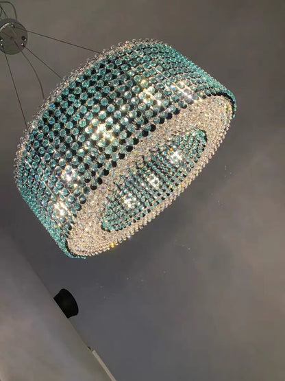 Italian Modern Light Luxury Round Crystal Chandelier Decorative Light Fixture For Living Room/Dining Room