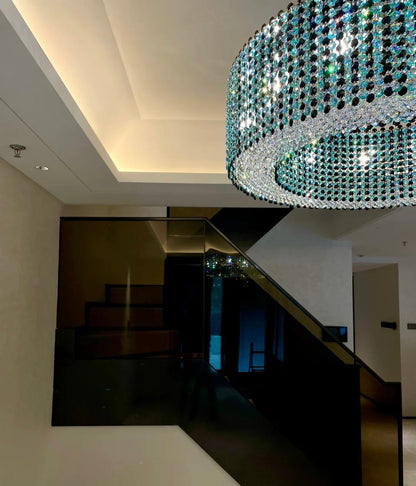 Italian Modern Light Luxury Round Crystal Chandelier Decorative Light Fixture For Living Room/Dining Room