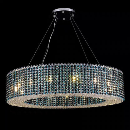 Italian Modern Light Luxury Round Crystal Chandelier Decorative Light Fixture For Living Room/Dining Room