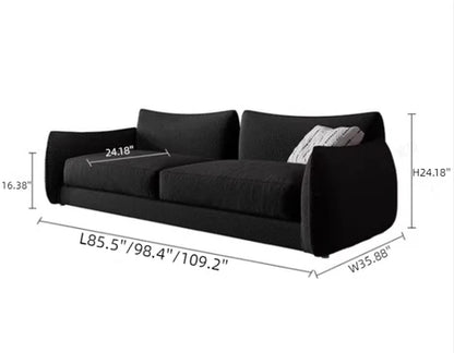 Minimalism Retro Black Fabric 2-Seater Sofa
