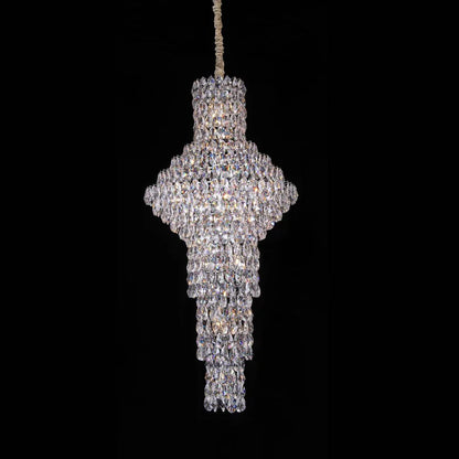 Modern Nail Shaped Crystal Chandelier for Foyer/Staircase/High-ceiling