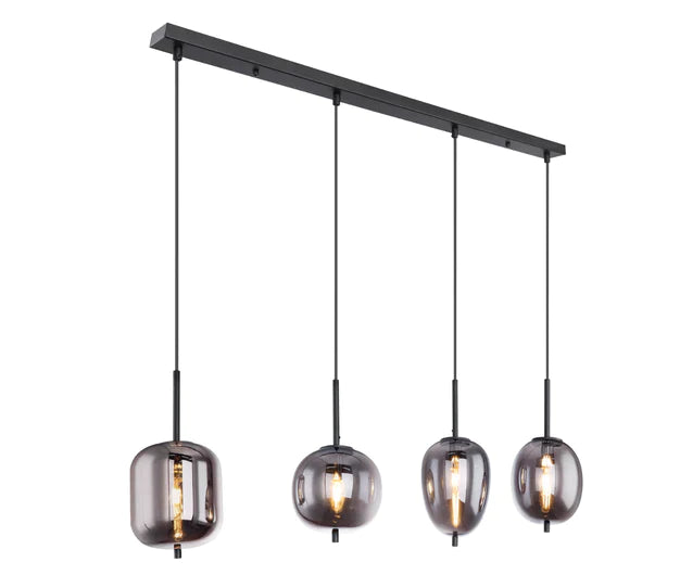 Modern Smoky Gray Glass Chandelier for Dining Room/Kitchen Island