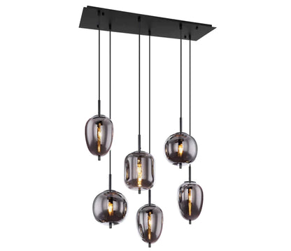 Modern Smoky Gray Glass Chandelier for Dining Room/Kitchen Island