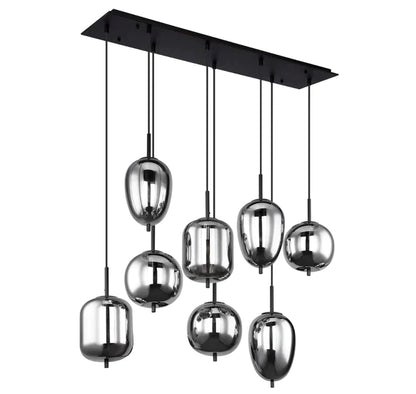 Modern Smoky Gray Glass Chandelier for Dining Room/Kitchen Island