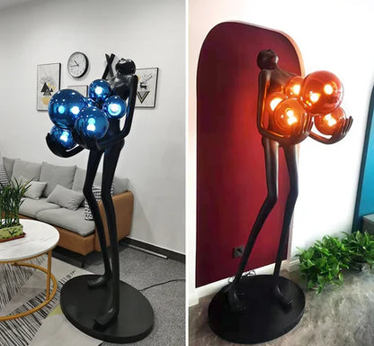 Human Statue Art Floor Lamp