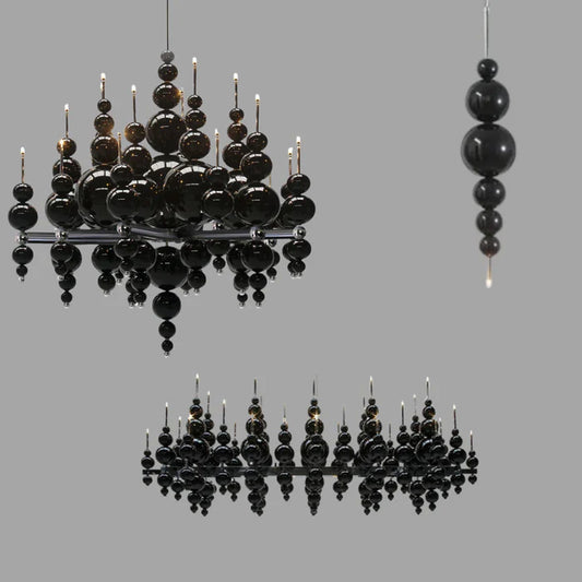 Minimalist Modern Creative Round/Linear Chandelier for Living/Dining Room