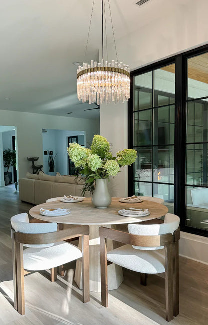 Modern Round Glass Rods Chandelier for Living/Dining Room/Bedroom