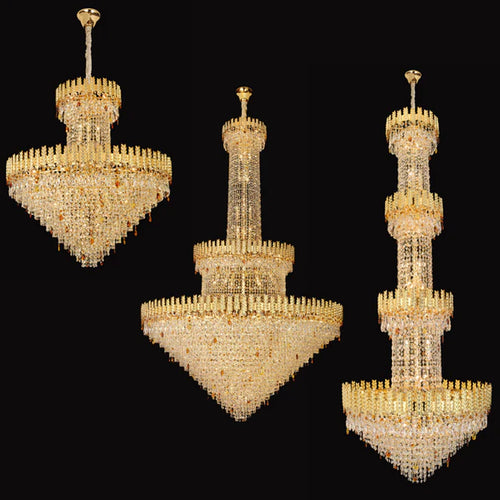 Luxury Golden Wheat Crystal Chandelier for Living Room/Staircase/Foyer