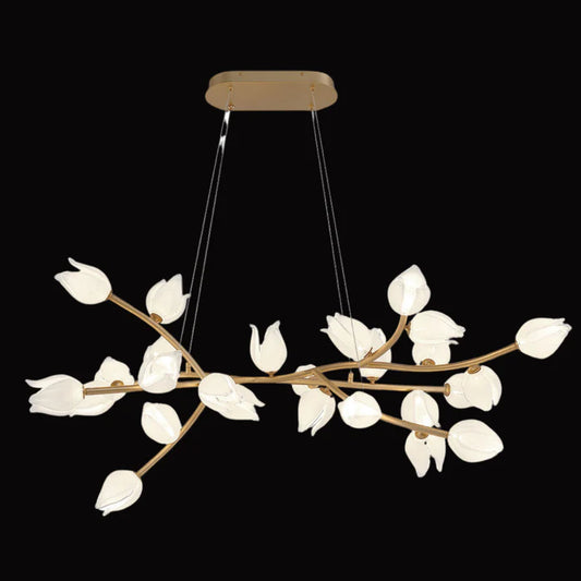 Modern Art Linear Flower Glass Chandelier for Dining Room