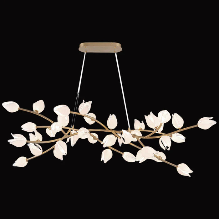 Modern Art Linear Flower Glass Chandelier for Dining Room