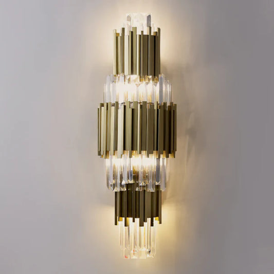 Modern 3-Tiered Crystal Wall Light