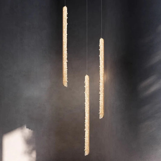 Crystal Stone Bedside Suspension Pendant Light