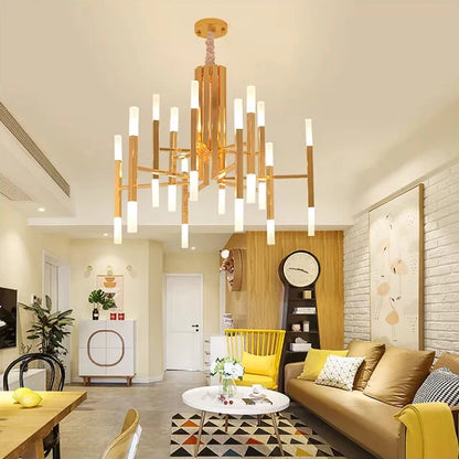 Post-Modern Meteor Acrylic Chandelier in Gold/Black