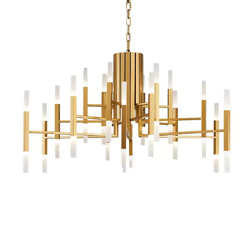 Post-Modern Meteor Acrylic Chandelier in Gold/Black