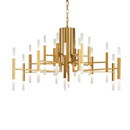 Post-Modern Meteor Acrylic Chandelier in Gold/Black