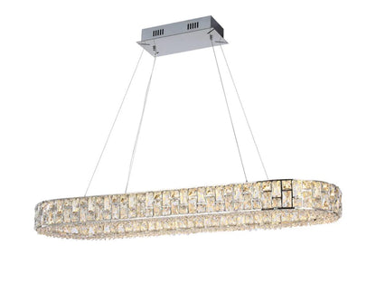 Light Luxury Round/Oval Spliced Crystal Chandelier for Living/Dining Room/Kitchen Island