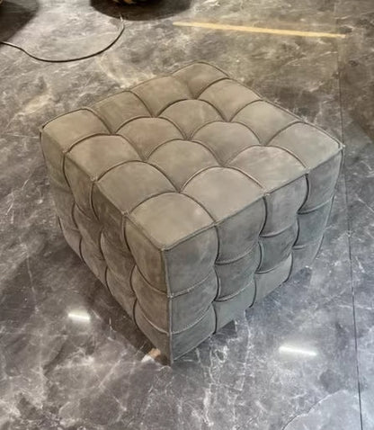 Nubuck Cube Stool for Living Room/Cloakroom