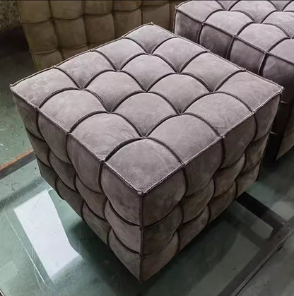 Nubuck Cube Stool for Living Room/Cloakroom