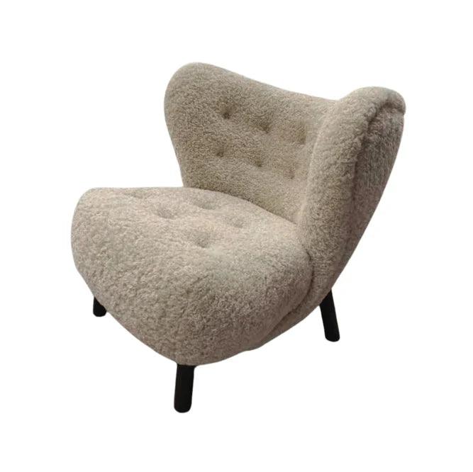 Classic Cozy White Fleece Plush Accent Lounge Chair