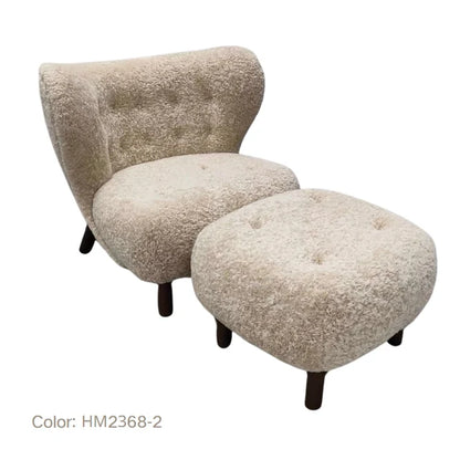 Classic Cozy White Fleece Plush Accent Lounge Chair