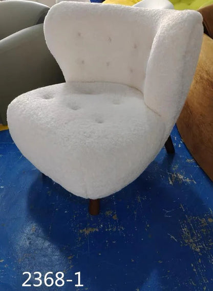 Classic Cozy White Fleece Plush Accent Lounge Chair