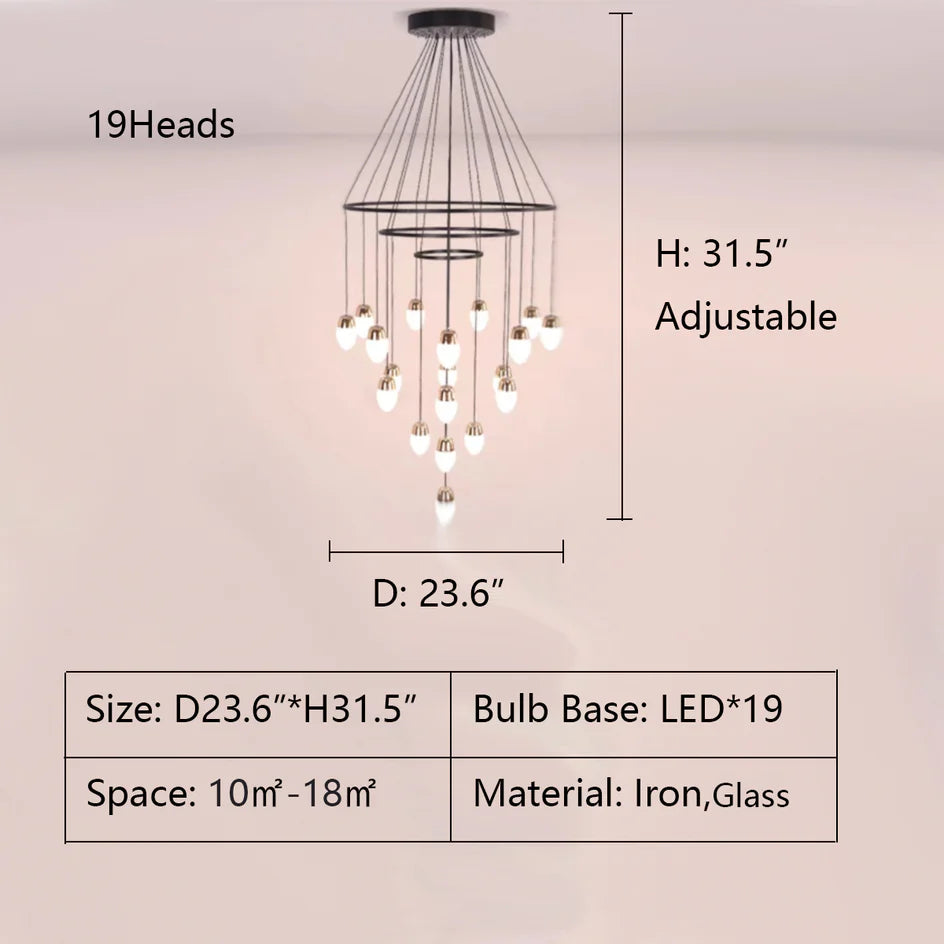 Extra Large Post-Modern Multi-tier Chandelier for High-ceiling Room/Stairs