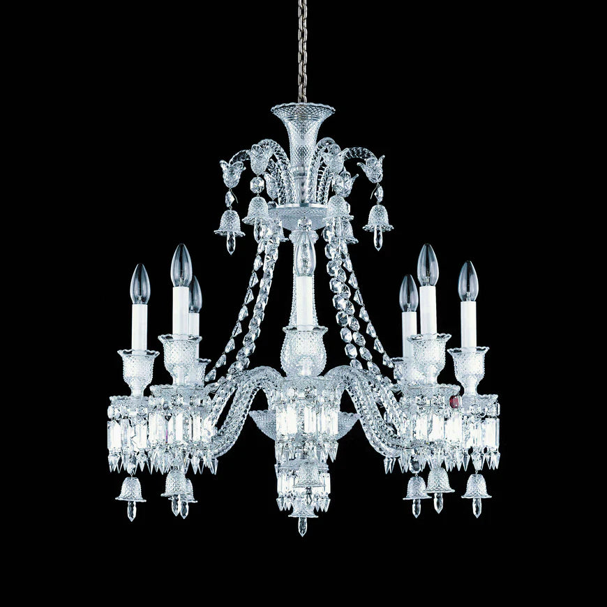 European-style Luxury Candle Blue/Clear Crystal Oversized Chandelier Art Branch Designer Foyer/Staircase Light Fixture