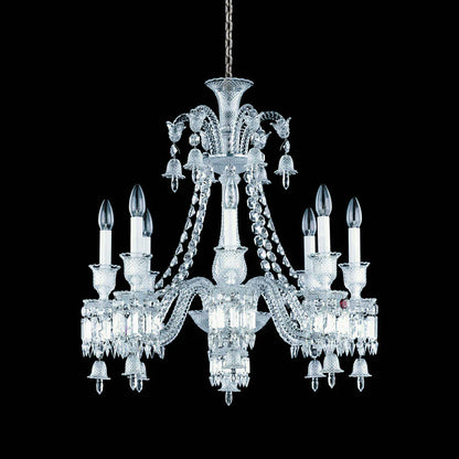 European-style Luxury Candle Blue/Clear Crystal Oversized Chandelier Art Branch Designer Foyer/Staircase Light Fixture