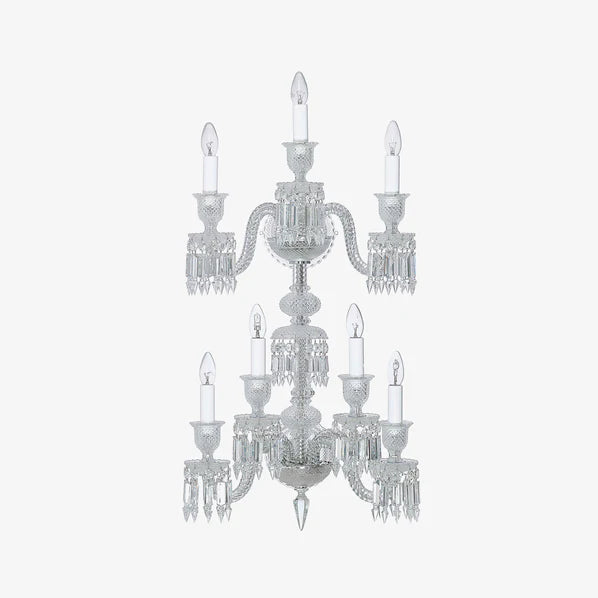 Luxury 7-Candle Light Clear Crystal Wall Lamp