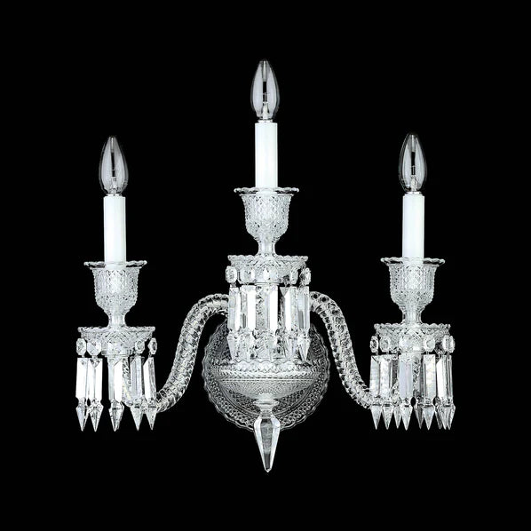 Luxury 3-Candle Crystal Wall Lamp