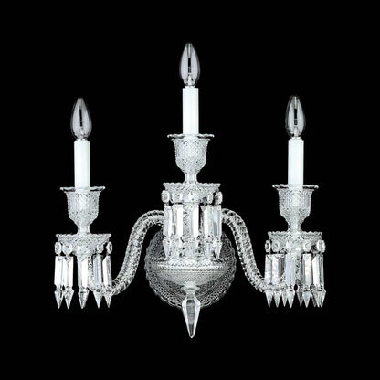 Luxury 3-Candle Crystal Wall Lamp