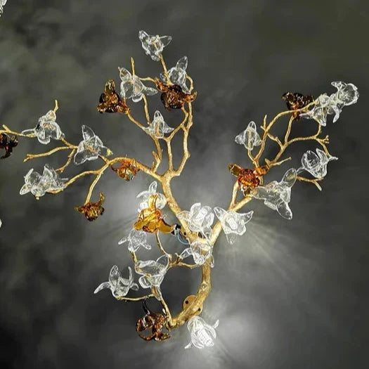 Designer Recommended Art Design Brass Branches Flower Wall Lamp