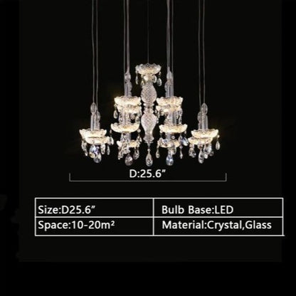 French Light Luxury Crystal Chandelier For Living Room, Dining Room, Bedroom