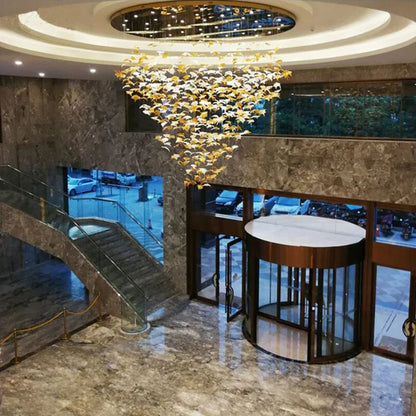 Simple Glass Maple Leaf Lamp  For Hotel Lobby, Sales Department, Banquet Hall